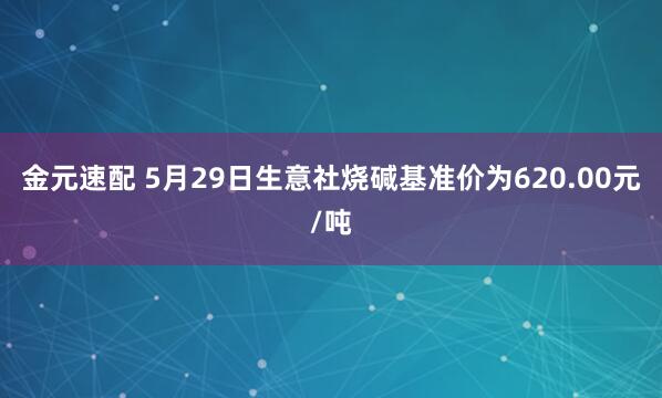 金元速配 5月29日生意社烧碱基准价为620.00元/吨